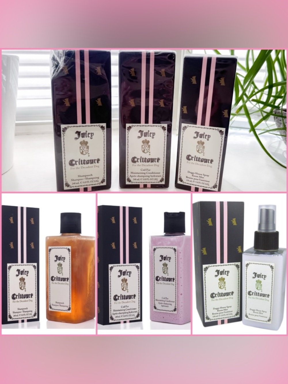 Juicy Crittoure by JUICY COUTURE Dog Shampoo, Conditioner & House Spray. SEALED